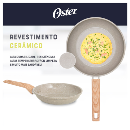 Frigideira 18CM Com Revestimento Cerâmico Antiaderente Marble Cinza Dust 15218301 Oster -cd52e1a8-9299-40a4-841e-51a12c54bdab