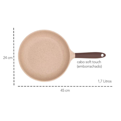 Frigideira Belga Antiaderente Cerâmic-Flon Em Alumínio com Fundo de Indução N°24 1,7L 8443 MTA-4f40903c-0de9-42f4-a8e5-6825c9730a34