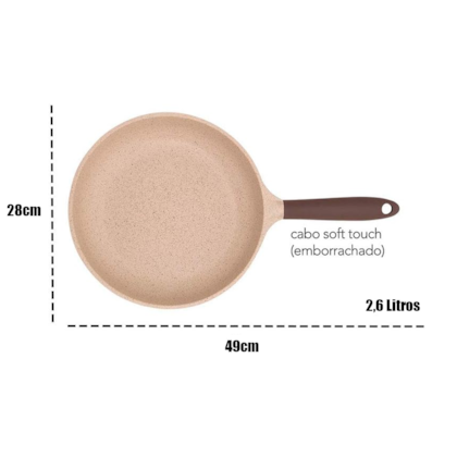 Frigideira Belga Antiaderente Cerâmic-Flon Em Alumínio com Fundo de Indução N°28 2,6L 8444 MTA-e75077d8-1cc2-45ee-8adc-4268e2522978