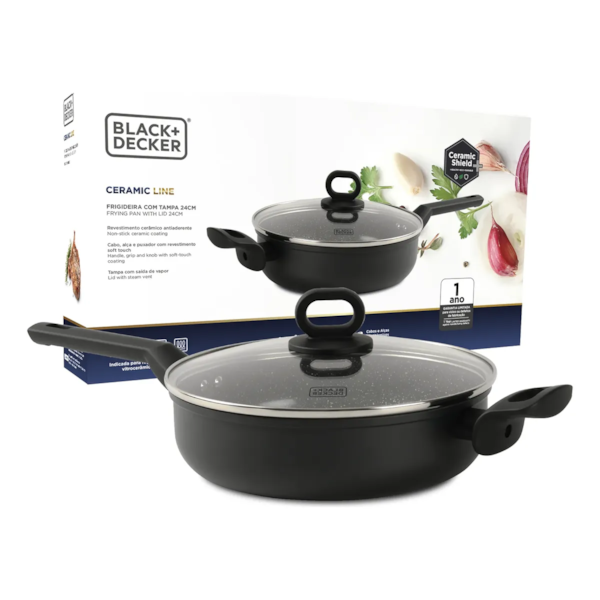 Frigideira C/Tampa 24Cm 2,7L Cerâmico  BXCWHCFP004 Black&Decker -6642b9b3-b56c-4756-ae9f-3cc111b04500