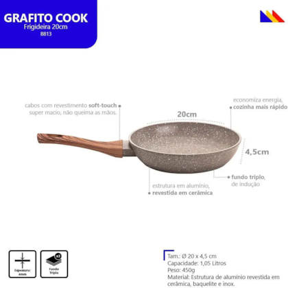 Frigideira Style Cook Cerâmica em Alumínio Indução 20cm 1,05L Grafito 8813 Mimo Style-58ed7259-dc5c-4ef8-8f72-3c42ce6309d0