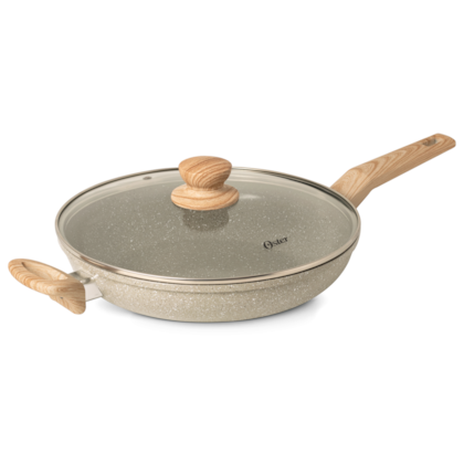 Frigideira Wok Cerâmic Marble Alumínio com Revestimento Antiader. 28cm Cinza Dust 138603.02 Oster 