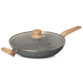 Frigideira Wok Cerâmic Marble Alumínio com Revestimento Antiader. 28cm Dark Grey 138308.02 Oster