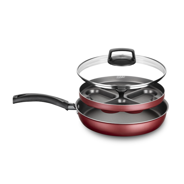 Frigideiras Coração 4 Ovos Poché 22cm Cereja Grafite 8996 MTA-ba049482-194b-45eb-86f0-2c45f2bfa688