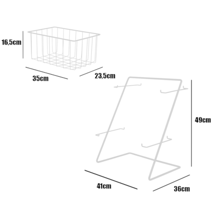 Fruteira de Bancada Viena Branco Em Aço Esmaltado com 2 Níveis BelFix -1daf0528-bdb5-4754-a1b4-f59b1fe6bb73