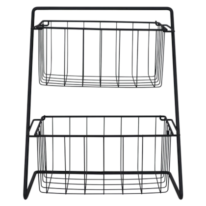 Fruteira de Bancada Viena Preto Em Aço Esmaltado 2 Níveis 992507 Bel Fix -b4d51da1-5512-465d-b62b-450afaa2741a