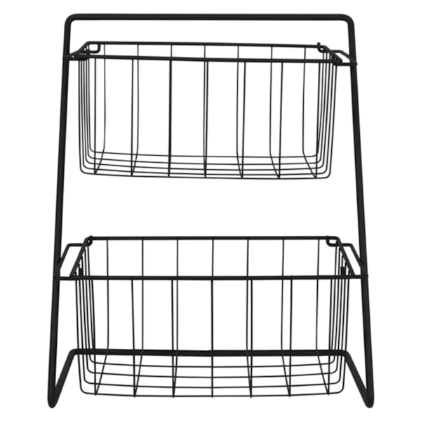 Fruteira de Bancada Viena Preto Em Aço Esmaltado 2 Níveis 992507 Bel Fix -101b3071-746e-4405-8b0b-1737c340484b