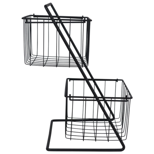 Fruteira de Bancada Viena Preto Em Aço Esmaltado 2 Níveis 992507 Bel Fix -2845e7e3-c5c4-405e-a624-c48b0a08236e