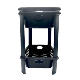 Fruteira de Chão 3 Andares Preto Plástico São Bernardo FR-08