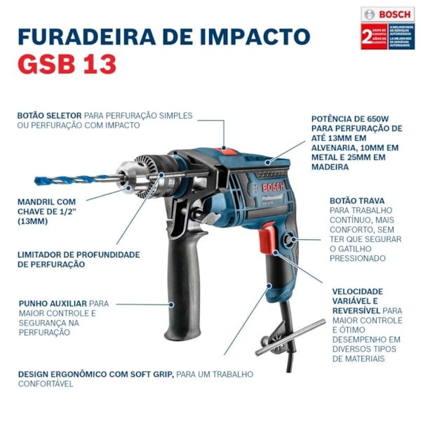 Furadeira de Impacto 1/2 650w GSB 13 RE Bosch-a3194d6e-1c66-4583-9440-1b45a592db35