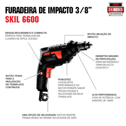 Furadeira de Impacto 3/8