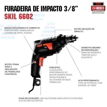 Furadeira de Impacto 3/8