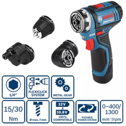 Furadeira parafusadeira 12v GSR 12V-15 FC Professional Bosch-0832920a-47f3-4f40-a9e4-73d5f137d00f