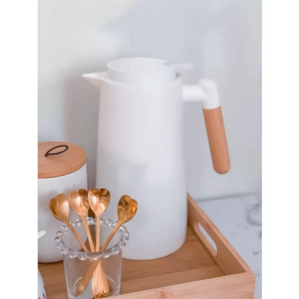 Garrafa Térmica 1L Branca Cabo Madeira 10052 Mimo Style-b5c7347e-432f-48c0-84a1-e1cbee53d18b