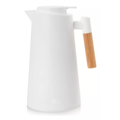 Garrafa Térmica 1L Branca Cabo Madeira 10052 Mimo Style-ee48e8c1-7cef-4848-a6c7-1f83020c2da5