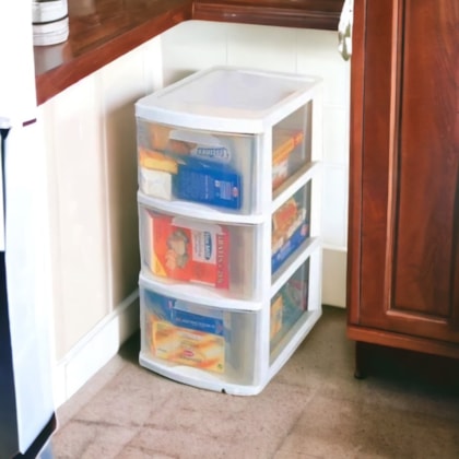 Gaveteiro Organizador Classic com 3 Gavetas Branco/Transparente GV04 São Bernardo-f49811bb-8c12-4f08-bda8-23dc21cd3fde