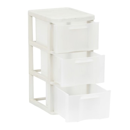 Gaveteiro Organizador Classic com 3 Gavetas Branco/Transparente GV04 São Bernardo