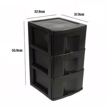 Gaveteiro Organizador Classic Com 3 Gavetas Preto GV14P São Bernardo-7396985e-458c-4e77-b4ef-f425dc01e5b3