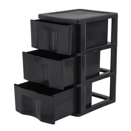 Gaveteiro Organizador Classic Com 3 Gavetas Preto GV14P São Bernardo