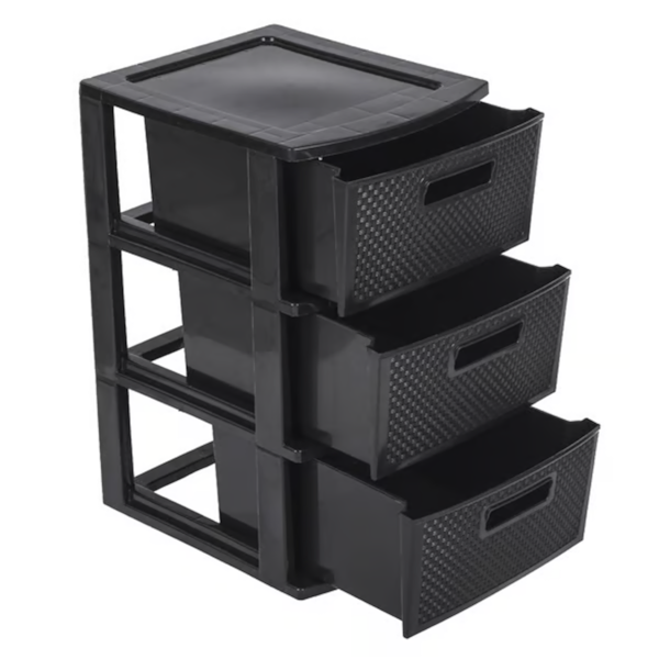 Gaveteiro Organizador Ratan com 3 Gavetas Preto GV65-04 São Bernardo-708635a7-c27b-4be6-bea4-6ad4e56d44ee