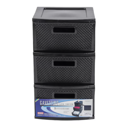 Gaveteiro Organizador Ratan com 3 Gavetas Preto GV65-04 São Bernardo-2e2485d8-7fa2-443d-a1e5-e055cc3db8f5