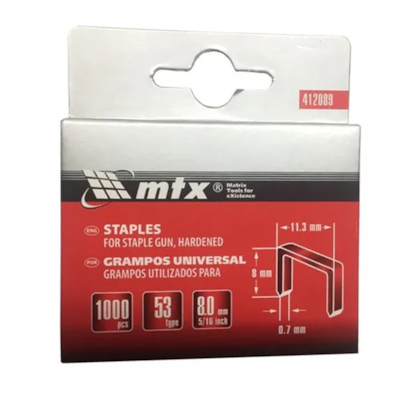 Grampo P/Grampeador 8mm T. 53 1000un. 411189 MTX-b7426e7c-9471-4cfe-9b97-1c643a205234