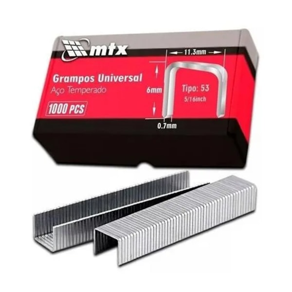 Grampos 6MM para Grampeador Tipo 53 Com 1000 Unidades 411169 MTX-eb6fc56b-ff1b-4cc2-938c-45066e1064fb