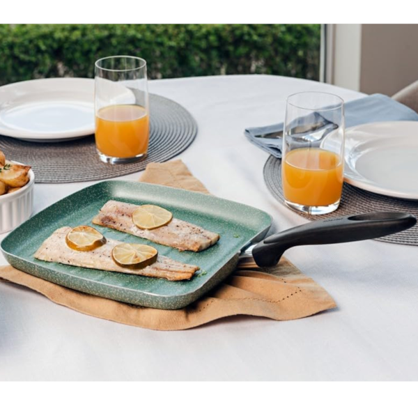 Grill Cerâmica Antiaderente Suprema em Alumínio 0,75L 24cm x 2,3cm 7245358 Verde Brinox -312cce2f-072a-4dd3-8316-40be722b2e3c