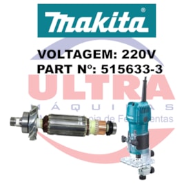 Induzido Rotor Para Tupia 220V 3709 e 3710 Ref. 515633-3 Makita