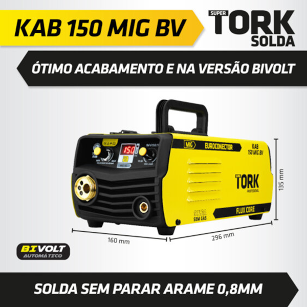 Inversora de Solda MIG sem Gás Euro-Conector Pro 150A 60hz Bivolt IM-6150/1K-BV Supertork-89107648-5204-4544-826f-88b989534970