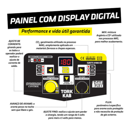 Inversora de Solda Pro | MIG SG + TIG LIFT + MMA | Trisolda 180A Bivolt IMETS-8180-BV Supertork-dff90e21-c87c-430e-979d-756ba533a26b
