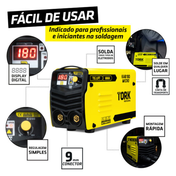 Inversora de Solda TIG/MMA 180A 220v + Máscara de Solda Mak Solar 4k CIM-6180-220V Supertork-5acdaf54-f336-47cc-a86c-6043e0588c1e