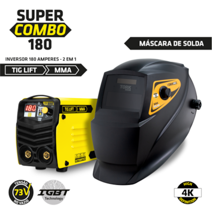 Inversora de Solda TIG/MMA 180A 220v + Máscara de Solda Mak Solar 4k CIM-6180-220V Supertork-9f2ca400-7368-4b9c-be6e-41e24c151ccf