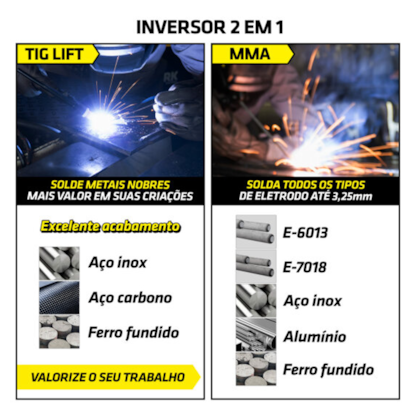 Inversora de Solda TIG/MMA 180A 220v + Máscara de Solda Mak Solar 4k CIM-6180-220V Supertork-a656e7b4-1652-412d-9124-973c1c4f9a06