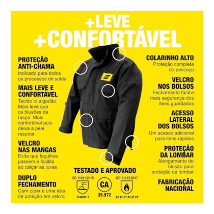 Jaqueta para soldagem HD Black Tamanho GG 744332 Esab-f21173ed-048f-44e1-ae37-6512d0ec4f05