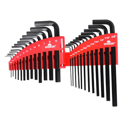 Jogo C/ Chaves Hexagonais Sextavadas Tipo Allen e Suporte de Plástico Vermelho 518913 Worker-61d2c1f2-4b98-4523-b954-a3576610a678
