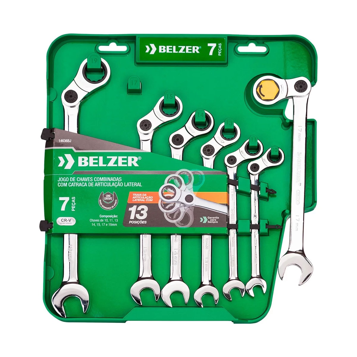 ベルページ Jogo Chave Combinada 10MM a 19MM Catraca 14636BJ Belzer | Ultra