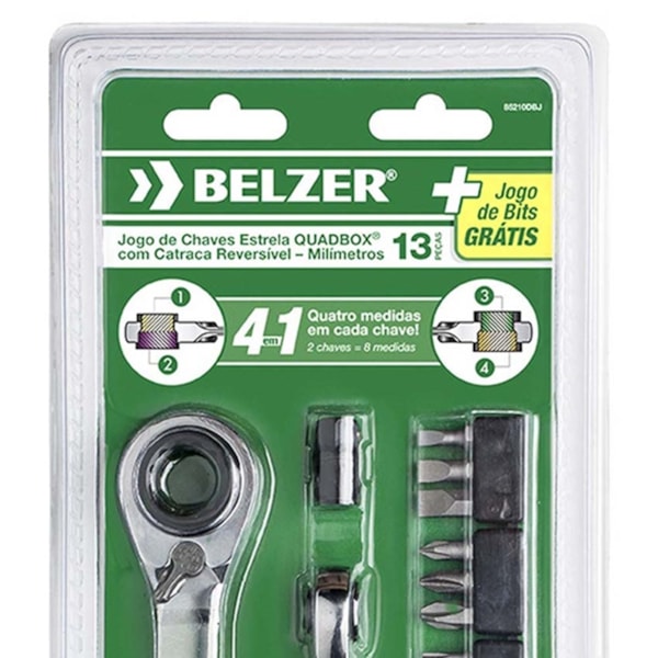 Jogo Chave Estrela Catraca Reversível 13 pçs Quadbox 85210DBJ Belzer-60a62a81-6d1d-44b0-b61b-509f9ae6d4d8