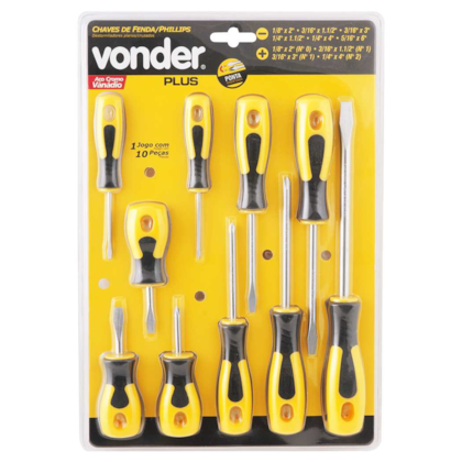 Jogo Chaves de Fenda Phillips 10 peças 3072710000 VONDER-9bbea8ce-c8e2-496a-99b9-ed030c46e819
