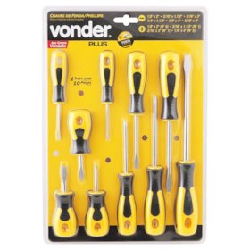 Jogo Chaves de Fenda Phillips 10 peças 3072710000 VONDER
