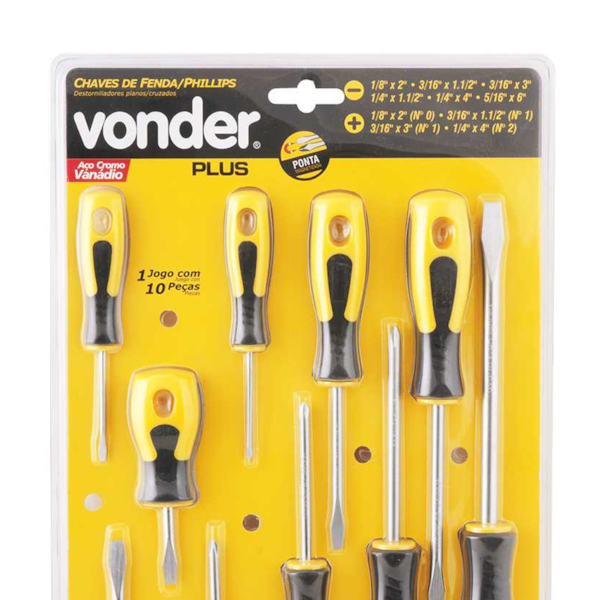 Jogo Chaves de Fenda Phillips 10 peças 3072710000 VONDER-8b861347-0896-4a72-be26-2e09db0c0ea6