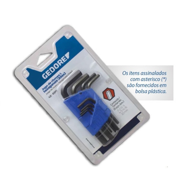 Jogo Chaves L Hexagonais (Allen) 0,7A24MM 42/22M 012112 Gedore-bdeafb12-e52f-4e3f-a286-c9ea8f2691ef