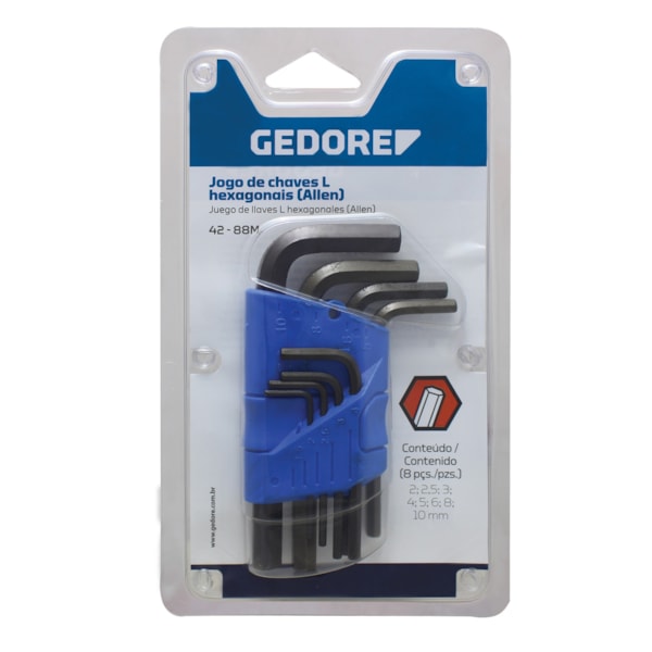 Jogo Chaves L Hexagonais (Allen) 0,7A24MM 42/22M 012112 Gedore-6aec05bf-c8df-4a3f-a27a-7a8ab3882a52