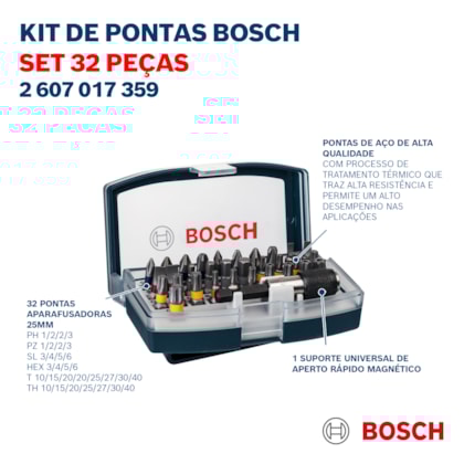 Jogo de Bits Para Parafusar 32 peças 2607017359 Bosch-da9b9f2e-0153-4a89-a2e6-680f9428c68b