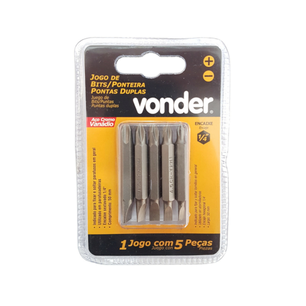 Jogo de bits/ponteiras pontas duplas com 5 peças 3538005050 Vonder-c620b5a0-123b-49ff-b957-10586c8082f6