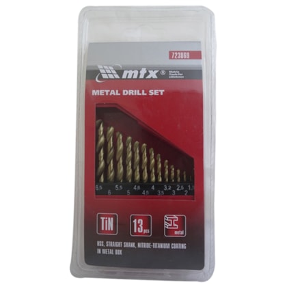 Jogo de Broca 1,50 A 6,50MM Em Aço Rápido Com 13 Peças MTX-4c9ae7db-8487-48df-b0ba-1fa27b063803