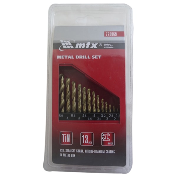 Jogo de Broca 1,50 A 6,50MM Em Aço Rápido Com 13 Peças MTX-aff795cf-eda7-4b62-a624-167c25b165bf
