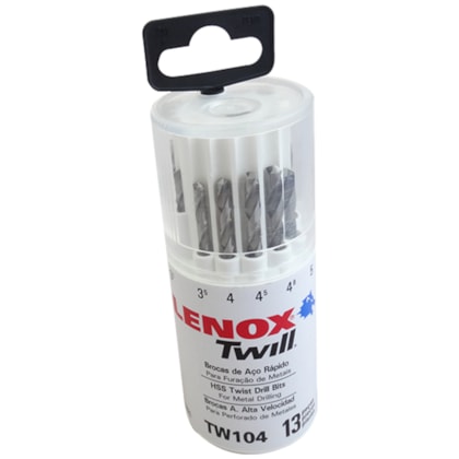 Jogo de Broca Aço Rápido TW104 1.5 a 6.5mm 13 Peças Lenox Twill-c29eb9c4-3bce-40e4-8175-c9ee38569e1c