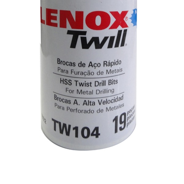 Jogo de Broca Ar Hp 1 a 10mm 19 Peças TW104 Lenox Twill-6afb2ce6-16d7-42c5-8700-119f3150a6be