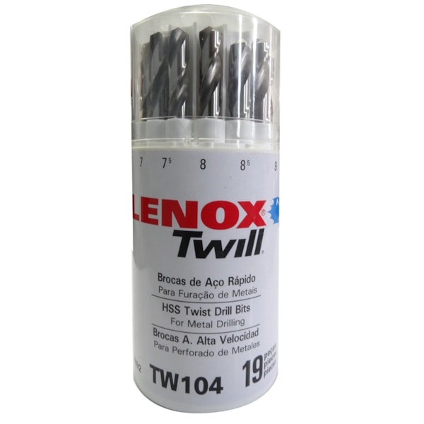 Jogo de Broca Ar Hp 1 a 10mm 19 Peças TW104 Lenox Twill-4b261909-7116-494c-b052-e16a41dc99c5